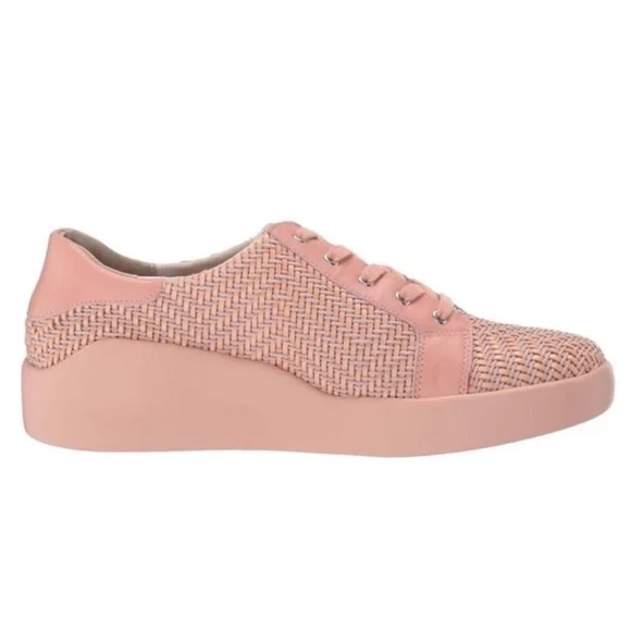 Stylish Pink Woven Women's Sneakers - Picture 2 of 16